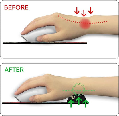Ergonomic Mouse Pad with Wrist Support, Gothic Skull Skeleton Mouse Pad with Wrist Rest, Gaming Mousepad with Non-Slip Pain Relief PU Base, Cute Mouse Pad for Desk Accessories Office Supplies Decor