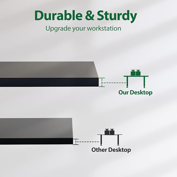 Agilestic Electric Standing Desk, 63 x 24 Inches Height Adjustable Desk, Sit Stand up for Work Office Home, Ergonomic Rising Computer Table with Memory Preset, Black