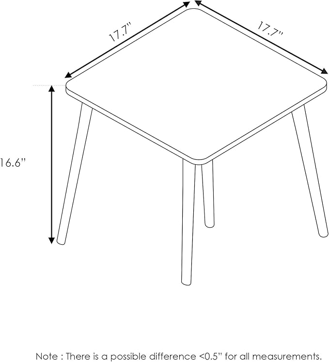 Furinno Small End Table, Square, Oak
