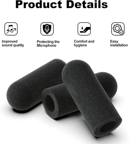 Pinkind Microphone Windscreen Replacement for David Clark M7A Mic Cover, M-4 / M-7 / H10 / H20 /DC PRO-X2 / PRO-2 / DC ONE-X ENC Headset, 3pack Noise Reducing Foam Cover