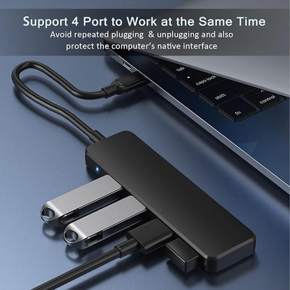 USB Hub 4 Port, VIENON USB 3.0 Hub USB Splitter for Laptop, USB Port Extender USB A Hub for PC, Desktop, Xbox, PS4, Flash Drive, Printer, Keyboard, Mouse, HDD, Plug and Play（Not for Charging）
