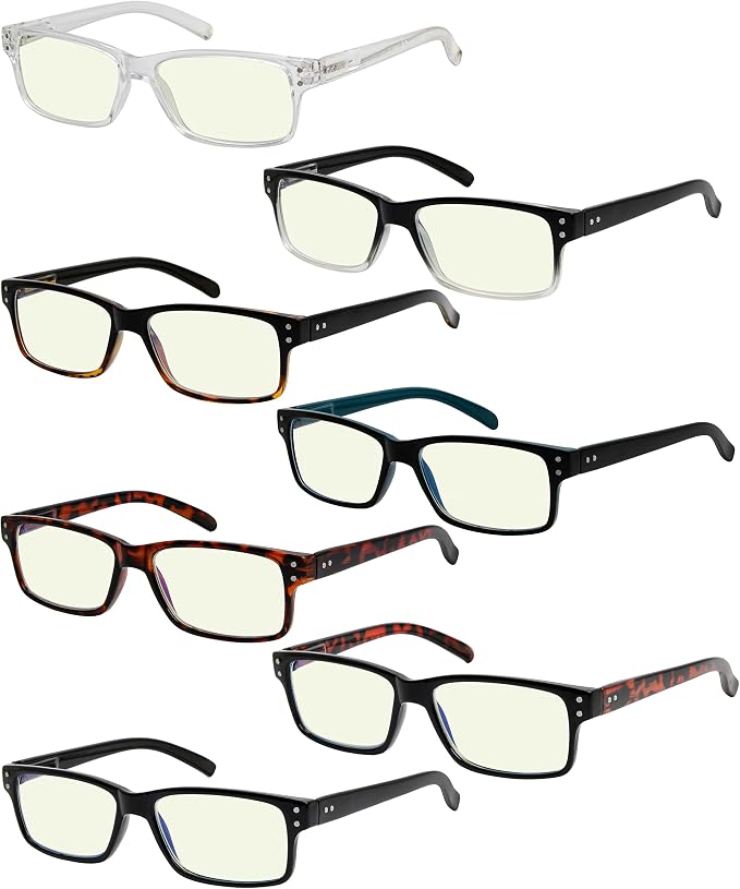 Eyekepper 7-pack Reading Glasses Blue Light Blocking for Men +2.50
