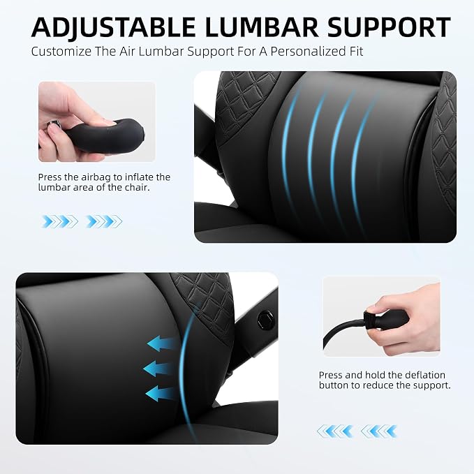 Big and Tall Office Chair, Desk Computer Chair for Heavy People, Oversized Executive Gaming Chair, Extra Wide 500LBS Ergonomic Comfy Office Chair with Adjustable Lumbar Support & 5D Flip Arms