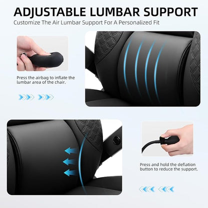 Big and Tall Office Chair, Desk Computer Chair for Heavy People, Oversized Executive Gaming Chair, Extra Wide 500LBS Ergonomic Comfy Office Chair with Adjustable Lumbar Support & 5D Flip Arms