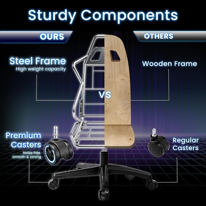 N-GEN GAMING Gaming Chair Video Game Computer Office Desk Use Ergonomic Reclining Backrest Adjustable Armrests Lumbar Support Footrest High Density Foam Breathable Fabric Heavy Duty Base (Grey)