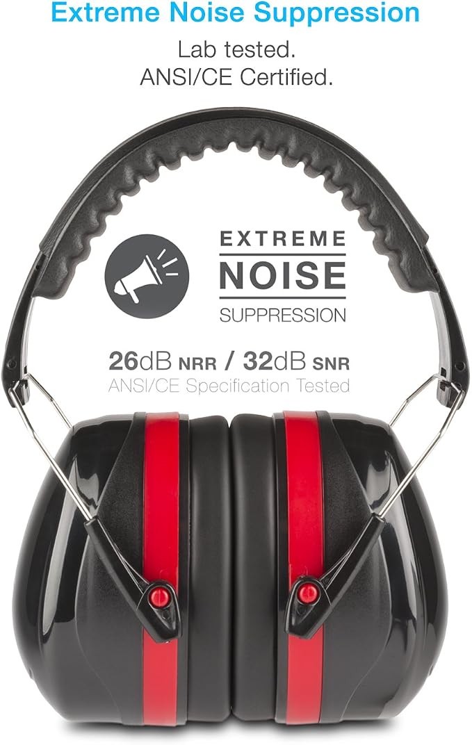 Cyber Acoustics Professional Safety Lightweight Ear Muffs for Hearing Protection and Noise Reduction