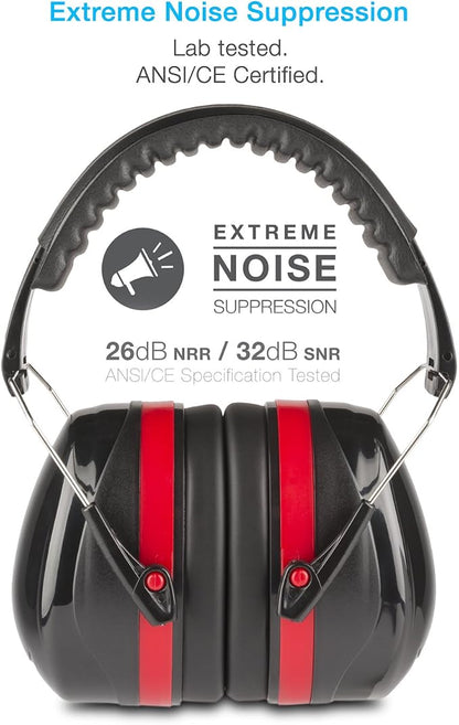 Cyber Acoustics Professional Safety Lightweight Ear Muffs for Hearing Protection and Noise Reduction