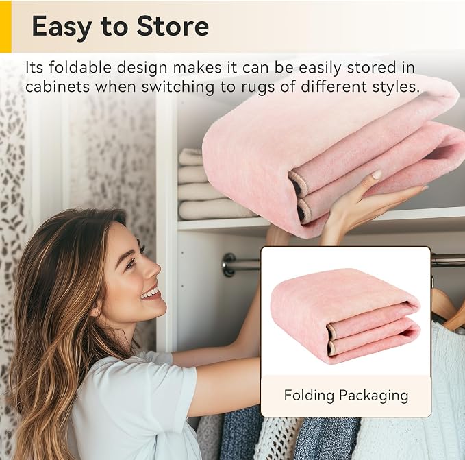 RELEANY Washable Area Rugs 5'x7' Non-Slip Modern Abstract Soft for Living Room Entryway Bedroom Kitchen, Print Pattern, Light Pink