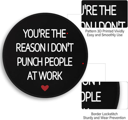 Funny Coworker Office Work Colleague Mouse Pad, Desk Sign Small Round Mousepads, Mini Travel Mouse Mat for Wireless Computer Laptop, Office Accessories, 8.6 x 8.6 inch