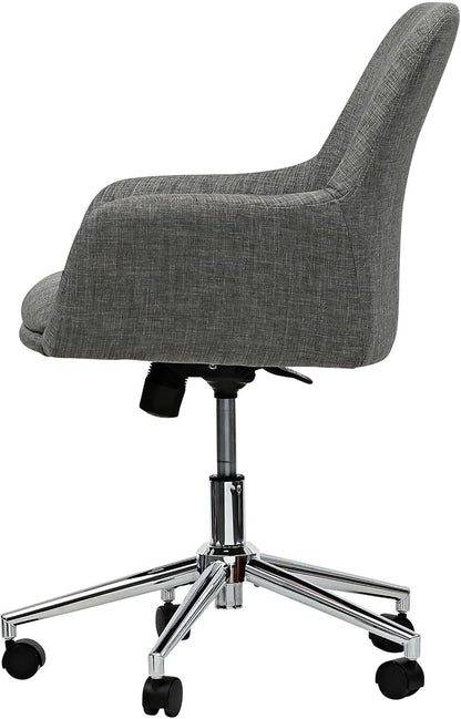 Workspace by Alera Mid-Century Task Chair, Supports Up to 275 lb, 18.9" to 22.24" Seat Height, Gray Seat, Gray Back