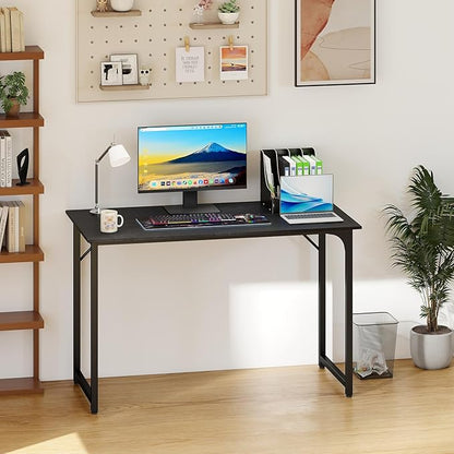BestOffice Computer Desk,Home Office Desk, Modern Simple Style for Home Office Study Writing (Black, 47 Inch)