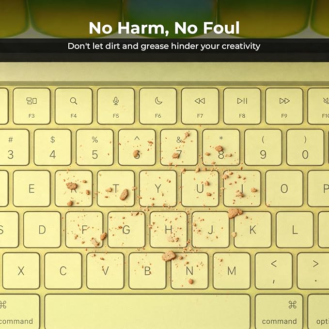 EooCoo Premium Keyboard Cover Skin Protector, Laptop Accessories Compatible with 2026 2025 2024 2023 2022 2021 M5-M1 Pro/Max MacBook Pro 14/16, M5-M2 MacBook Air 13/15, 2026 Mac Neo 13, Citrus Clear