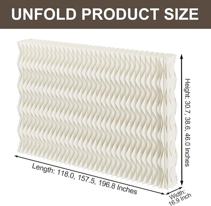 Accordion Kraft Paper Room Divider, 3D Diamond Wave Privacy Screen, Modern Freestanding Folding Partition, No Drill & Portable for Home Office Studio Salon White