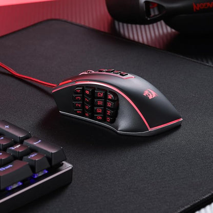 Redragon M990 MMO Gaming Mouse, 32000 DPI High Precision Wired RGB Gamer Mouse w/23 Programmable Buttons, 16 Side Macro Keys, Software Supports, Aluminum Base