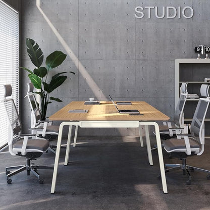 Modular Computer Office Desk, Modern Style Small Study Writing Workstation Table for Home & Business, Team Desk – 4 Person (94" x 47")
