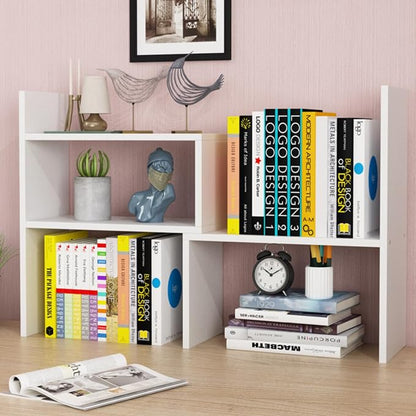 ShellKingdom Desk Shelf Organizer, Desktop Shelves, Adjustable Desktop Corner Shelf, Bookshelf Storage Rack and Cubicle Decor for Desk, Tabletop, School, Office, Dorm Desk Organizer - White