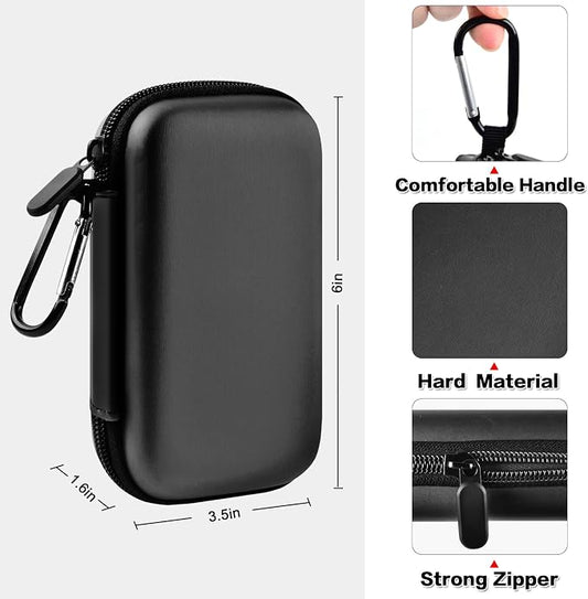 Case Compatible with Samsung T7/ T7 Touch Portable SSD 1TB 2TB 500GB USB 3.2 External Solid State Drive, Travel Carrying Storage Organizer Fits for USB Cables and More Accessories (Full Black)