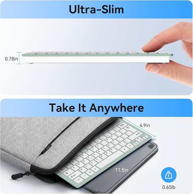 TECKNET Wireless Keyboard and Mouse Combo, Mini Cordless Computer Keyboard and Mouse Set 2.4GHz, Silent Adjustable 1600 DPI, Quiet Click, Lag-Free for Computer, Laptop, PC, Windows, Mac, Chrome OS