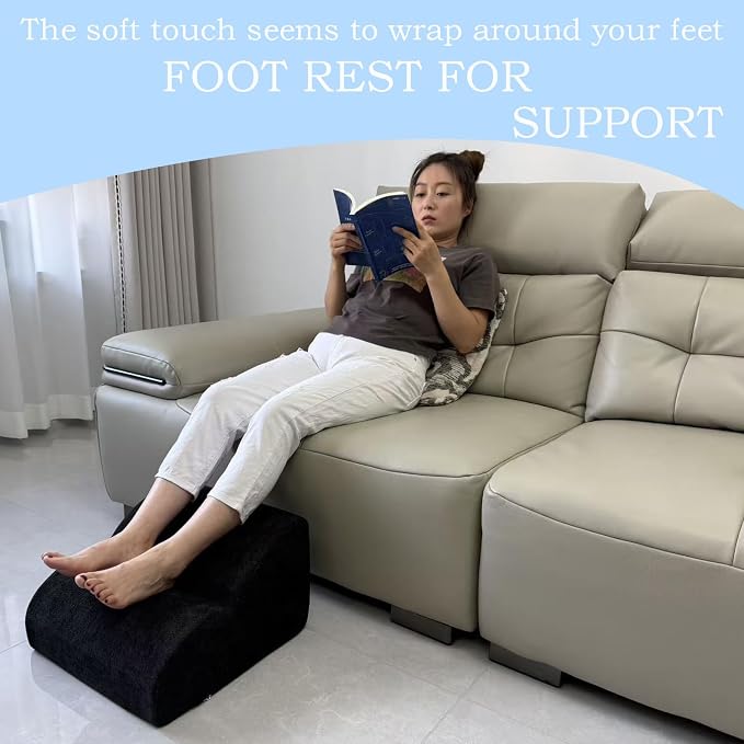 Foot Rest for Under Desk at Work.Multifunctional 3-Tier Foot Stool,with Washable Footrest.for Under Desk,Office Chair Gaming Chair & Sofa,Leg Elevation Pillow,Supports Posture(A-Black)
