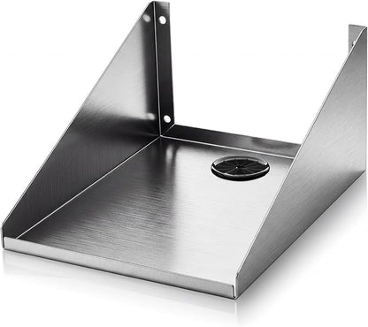 Hicarer Wall Mounted Stainless Steel Printer Shelf 12" x 9"x 6" Restaurant Ticket Printer Shelf 304 Stainless Steel 50 lb Capacity 16 Gauge, Silver