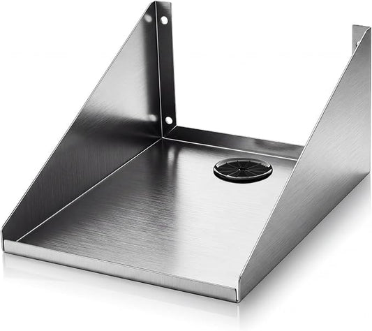 Hicarer Wall Mounted Stainless Steel Printer Shelf 12" x 9"x 6" Restaurant Ticket Printer Shelf 304 Stainless Steel 50 lb Capacity 16 Gauge, Silver