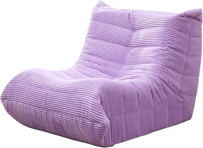 Hobestluk Small Bean Bag Chair Faux Fur Fabric BeanBag Couch for Playroom | Purple Corduroy,Ergonomic Design,Memory Foam,Strong Supportive,No Assembly Required,Decorative Style for Living Room Bedroom