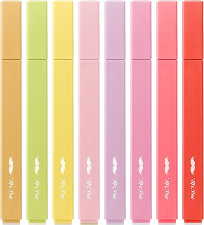 Mr. Pen- Aesthetic Highlighters No Bleed, 8 Pack, Summer Morning | Chisel Tip, Cute Highlighters Assorted Colors for Journaling, Highlighting, Underlining, Fast Dry, Back to School Supplies