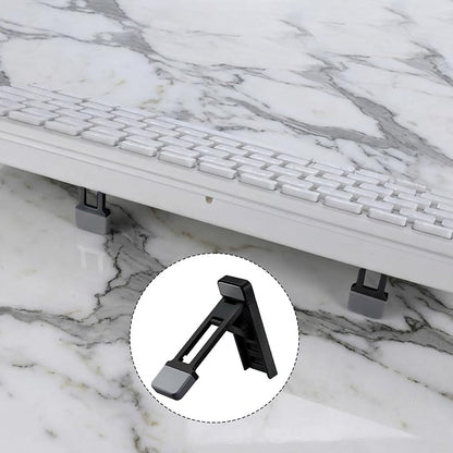2PCS Keyboard Riser Tilt, Foldable Keyboard Riser Stand for Desk, Adjustable Mini Portable Laptop Feet with Anti-Slip Pads Three Tilt Angle for Most Keyboards Office Accessories (Black)