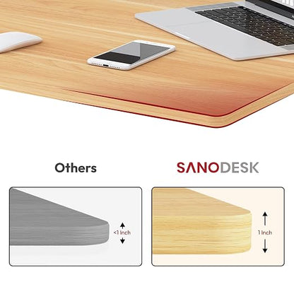 SANODESK Universal Tabletop 48"x30"x1" Thickness One-Piece Table Top Rectangular Particle Board for Standing Desk and Home Office Countertop DIY,Maple Desk Top