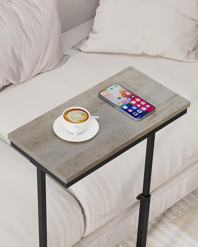 TUTOTAK End Table, Side Table, Tall Couch Table, Sofa Table, Living Room, Bed Room, Greige TB01BG083