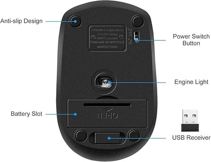Guiheng Wireless Mouse, 2.4Ghz Wireless Mouse Computer Mouse 1200DPI,6 Buttons with Nano Receiver for Laptop,PC,Chromebook,Computer,Notebook,Office-10 Pack