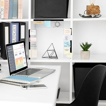 DOLLAR BOSS 3 Pcs 11" x 3.1" Transparent Acrylic Monitor Memo Board | Computer Screen Side Note Holder, Office Desk Accessories, Clear Message Board, For Sticky Notes Memos, Fits PC & Laptop