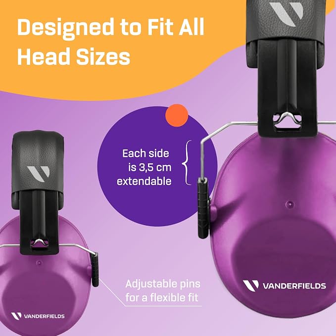 Vanderfields Hearing Protection Ear Muffs - Over 31 dB (2K Hz) Broad Noise Cancelling Sound Reduction Earmuffs for Kids 3-12