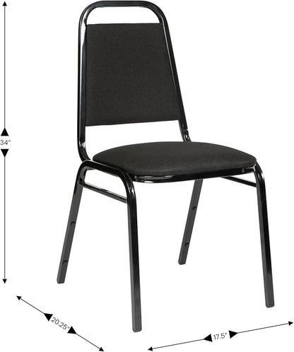 Flash Furniture Hercules Series Trapezoidal Back Stacking Banquet Chair in Black Fabric - Black Frame