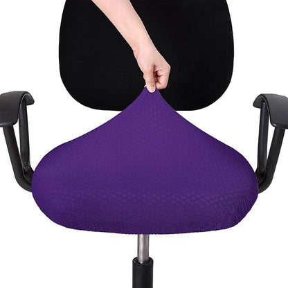 Smiry Stretch Jacquard Office Computer Chair Seat Covers, Removable Washable Anti-dust Desk Chair Seat Cushion Protectors - Violet