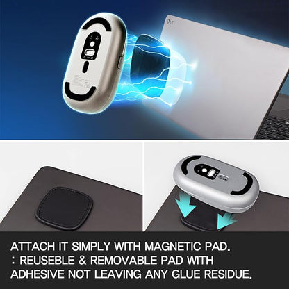 Magnito – Magnetic Wireless Bluetooth Mouse for MacBook, iPad, Laptop, Windows, Chrome OS, Linux – Compact & Portable, Slim, Lightweight, Quiet Clicks – The Best Travel Mouse (Snow White)