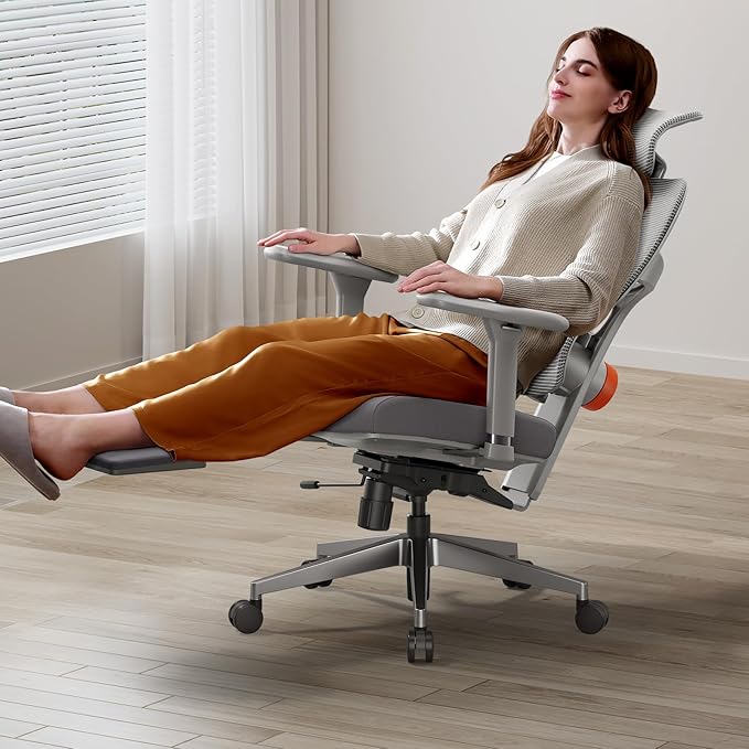 Newtral Office Chair Ergonomic - Home Office Desk Chair, Back Pain Chair with Auto-Following Lumbar Support, 4D Armrest, Seat Depth and Height Adjustable