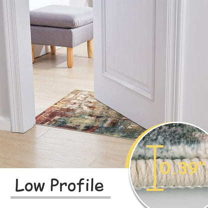 Lahome Modern Abstract Kitchen Runner Rugs Non Skid Washable, 2x6 Rug Runners for Hallways Bathroom Laundry Room, Non Slip Indoor Floor Carpet Runner for Bedroom Home Decor, Red/Multi
