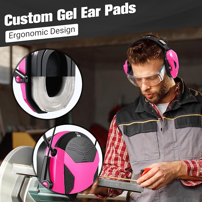 Electronic Shooting Ear Protection w/Gel Pads, 23dB NRR Active Noise Reduction & 3X Amplification Headset for Shooters