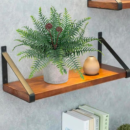 Artificial Boston Fern Potted Plants, 2 Pcs 15'' Fake Greenery Shrubs Plants in Pot for Home Office Living Room Desk Shelf Indoor