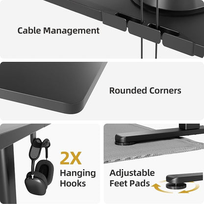 INNOVAR Electric Standing Desk, Adjustable Height Stand up Desks, 63 x 24 Inches Sit Stand up Desk for Home Office Computing, 3-Preset Memory Height Ergonomic Rising Desks, Black