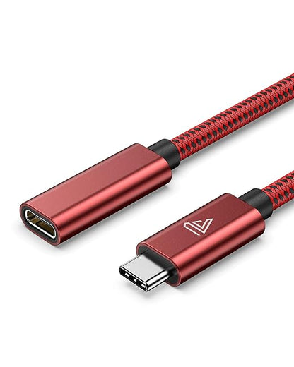 Faracent USB C Extension Cable (20Gbps/240W/3.3Ft), USB 3.2 Type C 3.1 Male to Female Extension Charging & Sync for iPhone 17 16 15 Pixel PSVR2 MacBook Air Pro/New iPad Dell XPS Surface Book Red