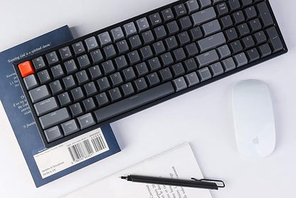 Keychron K4 Wireless Bluetooth/USB Wired Gaming Mechanical Keyboard, Compact 100 Keys 96% Layout RGB LED Backlit Gateron G Pro Blue Switch N-Key Rollover, Aluminum Frame for Mac Windows, Version 2