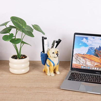 Labrador Retriever Statue - Dog Pen Holder, Dog Figurine, Cute Animal Pencil Holder, Puppy Pencil Holder, Desk Accessories, Home Office Decor, Office Supplies, Desk Organizer, Novelty Pen Cup