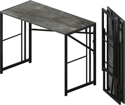 Lutown-Teen Folding Desk 40 inch Writing Gaming Computer Camping Desk, No Assembly Required Home Office Table, Grey