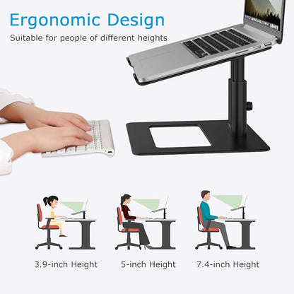 BoYata Laptop Stand, Ergonomic Aluminum Height Adjustable Computer Stand Laptop Riser Holder for Desk, Compatible with MacBook Pro/Air, Dell, Lenovo, HP, Samsung, More Laptops 11-17"