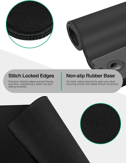 Mouse Pad with Magnetic Wireless Charging, Large Desk Mat, Non-Slip Mouse Mat, Keyboard Pad for Gaming, Desk, Office, PC
