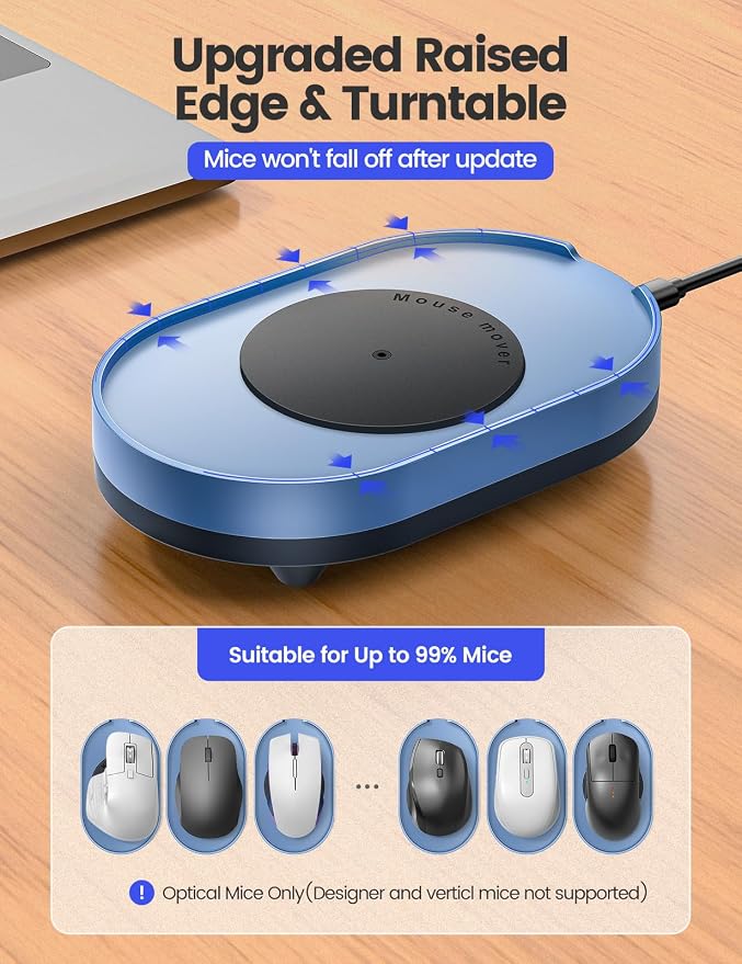 Vaydeer Undetectable Mouse Mover, M4 Mouse Jiggler Device with ON/Off Switch, Driver-Free Shaker Wiggler Mouse Movement Simulation for Computer Awakening, Gift Ideal for Men/Women