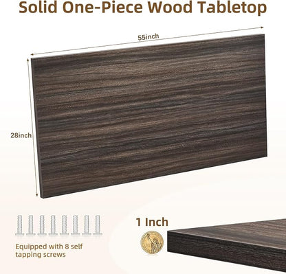 Universal Solid One-Piece Wood Table Top, 55"x28"x1" Workbench Top - Rectangular Particle Board for Standing Desk, Home Office Desk Countertop DlY, Washer Dryer, Coffee, Bar Tabletop