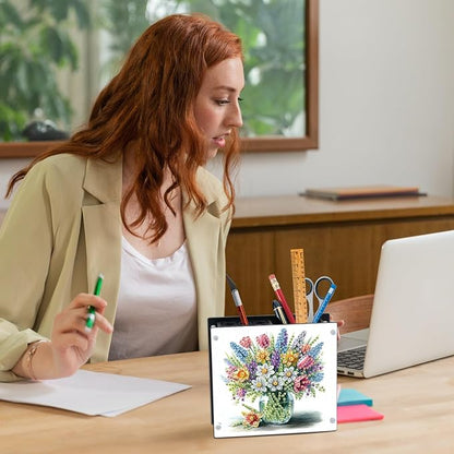 DIY Diamond Painting Kit，Vase Special Shape diamond painting pen holder, Acrylic Daily Office Desktop Decoration Storage Item